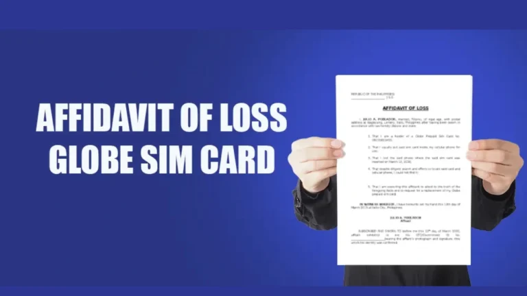 Affidavit of Loss SIM Card