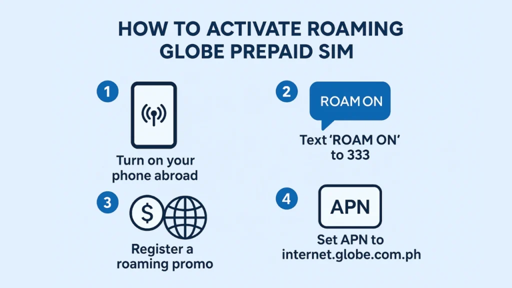 Mannual Activation thourgh sms How to Activate Roaming Globe Prepaid SIM