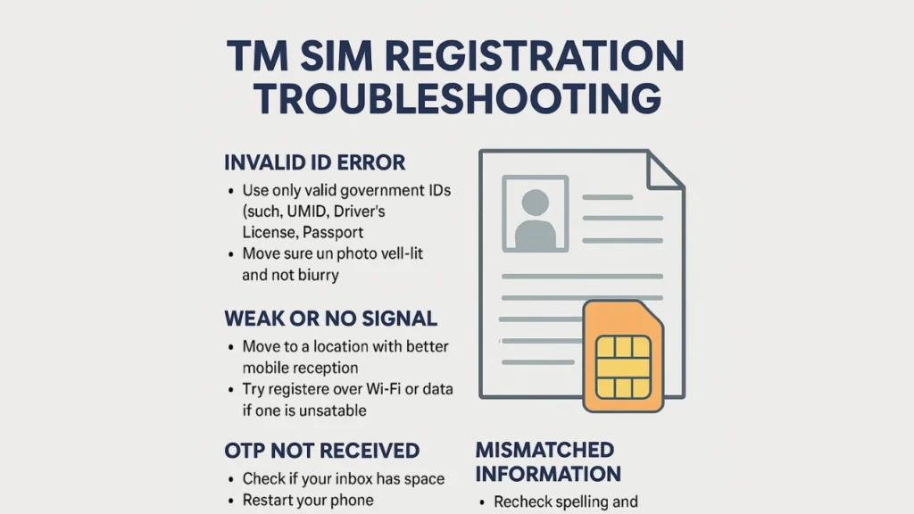 common issuses TM SIM Registration Troubleshooting